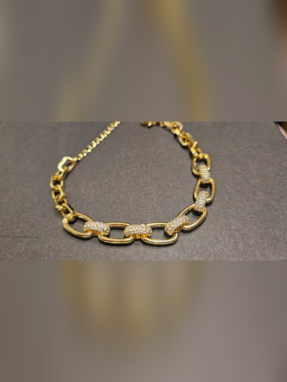 Gold Pavé Link Chain Braslet - Women's Statement Jewelry
